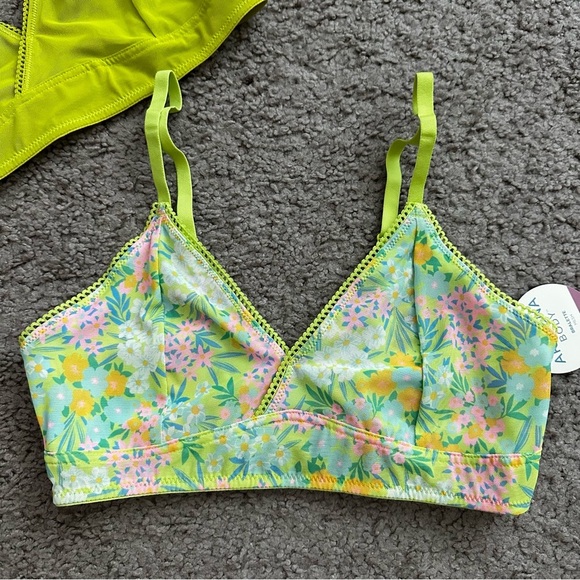 Arizona Body Bralette Mesh Acid Lime Beach Floral Size S - Picture 6 of 11